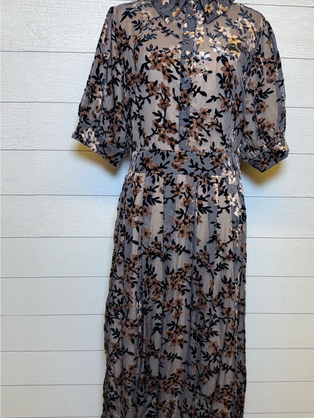 Ivy City Co Delaney Floral Velvet Dress Size Large NO TIE - Picture 2 of 10